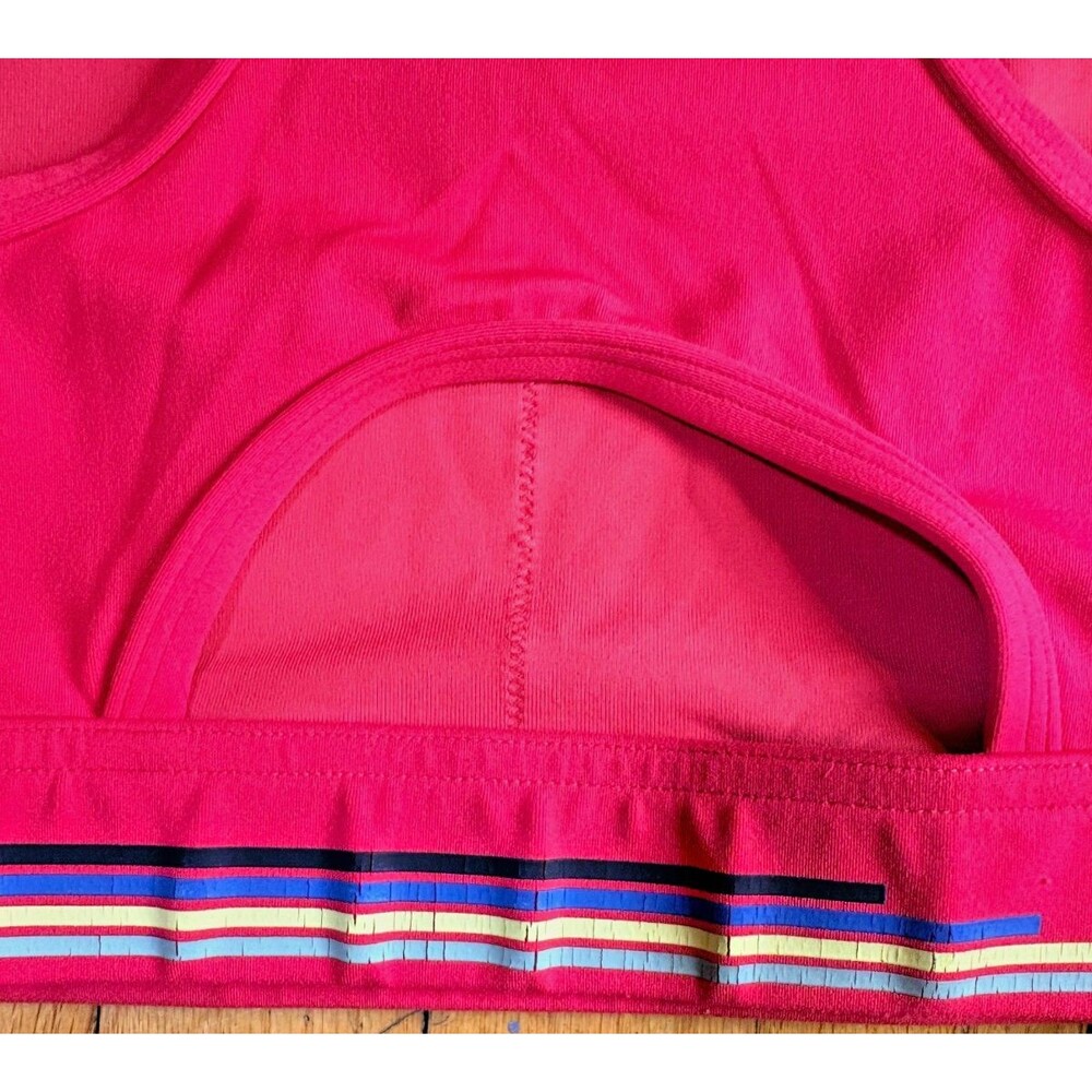 Peloton Sports Bra Medium Red Racerback Medium Support Gym Workout - Picture 8 of 9